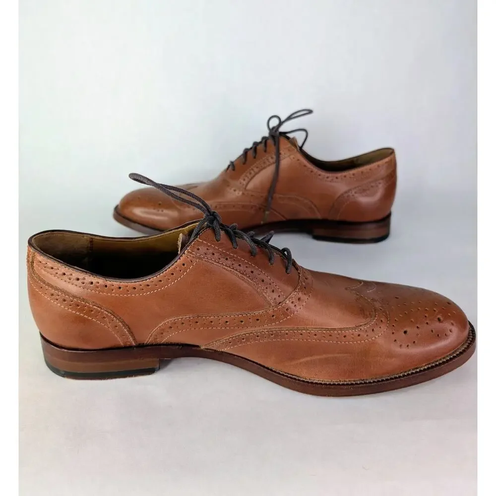 Johnston Murphy Custom Select Dress Shoes Mens 10D Wingtip Brogue Made in USA